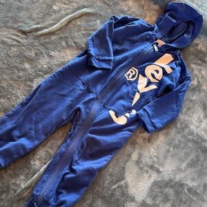 Levi's Royal Blue Infant Hooded Zip Romper with Logo